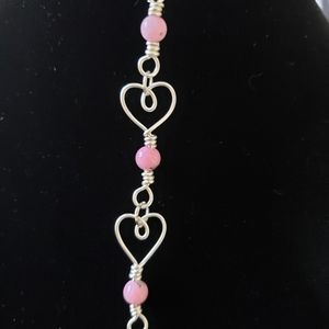 Heart Link Silver Filled Bracelet